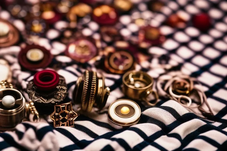 A colorful array of unique and eclectic items displayed on a blanket against a textured backdrop.