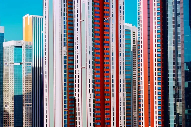 A vibrant cityscape with a mix of modern and traditional architecture, showcasing unique geometric patterns and colorful facades. The snapshot captures the essence of cultural diversity and the spirit of exploration.