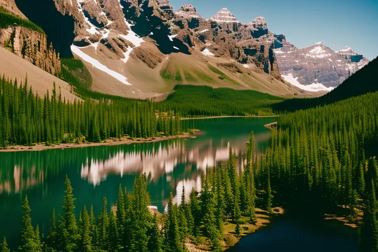A breathtaking natural landscape with mountains, lakes, and canyons all in one frame.