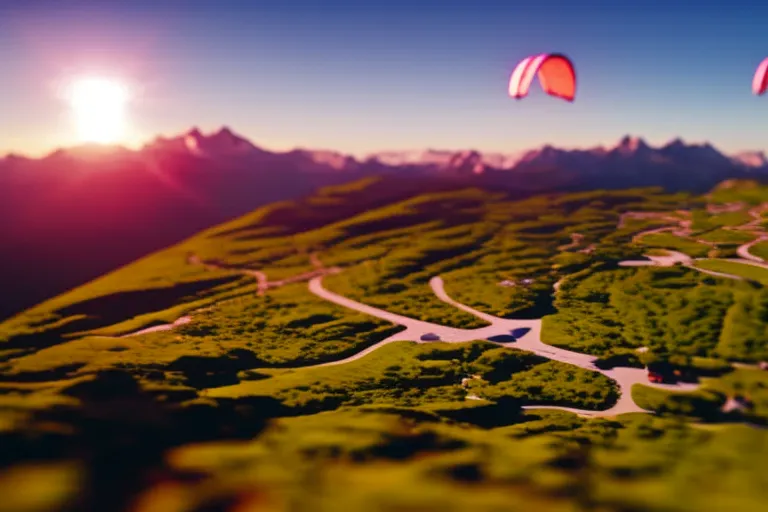 Paragliding over the Georgian Mountains